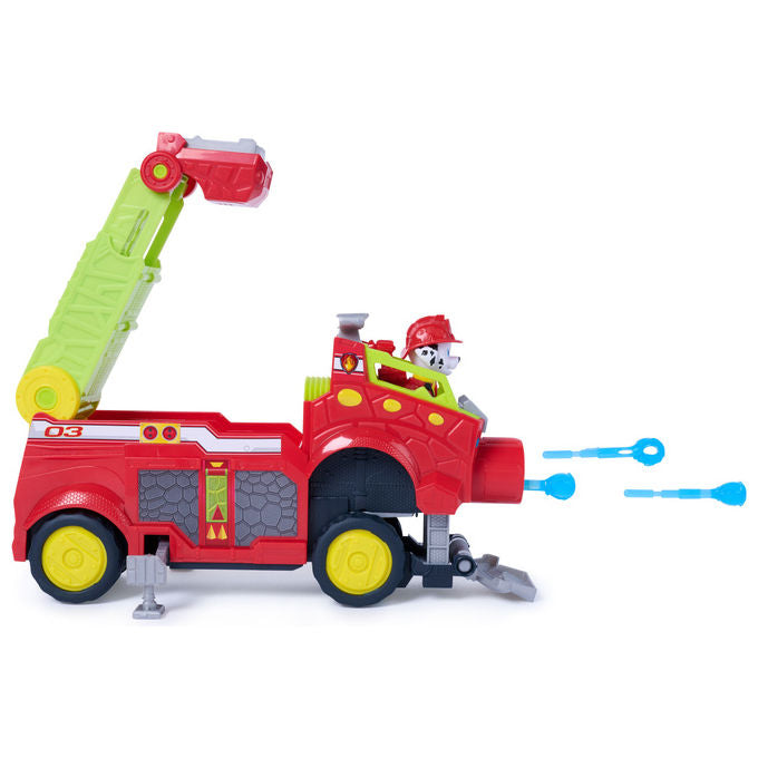 Paw Patrol 6076167 Dino Rescue Responder Camion dei Pompieri con Action Figure di Marshall e 3 Proiettili colore Multicolore