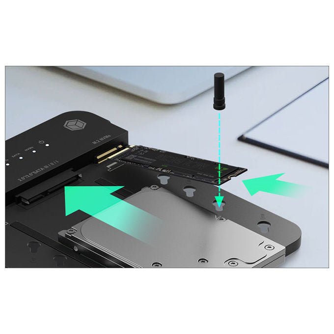 ICY BOX 61017 IB-2915MSCL-C31 Docking Station per HDD SSD SATA e M.2 con USB 3.2 Gen 2 Type-C 10 Gbit-s colore Nero