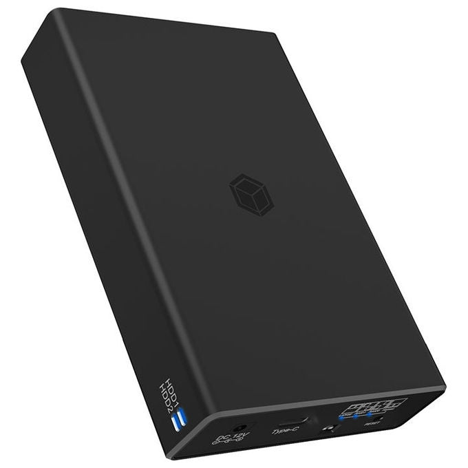 ICY BOX 61028 IB-RD2253-C31 Box esterno HDD SSD 2.5 pollici USB C 3.2 Gen 2 10 Gbit-s RAID 0 1 colore Nero