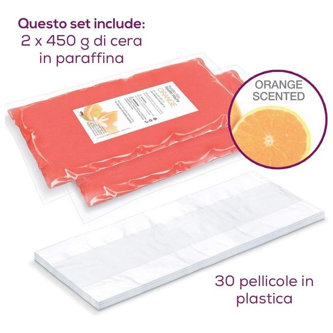Beurer Kit ricambio per MP 70 Cera di paraffina 2x450gr profumata all'arancia e 30 pellicole