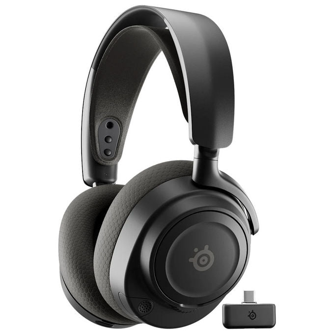 SteelSeries 61744 Arctis Nova 7P Gen 2 Cuffie da gioco Wireless 2,4 GHz Bluetooth 50 ore batteria Driver neodimio Microfono retrattile colore Nero