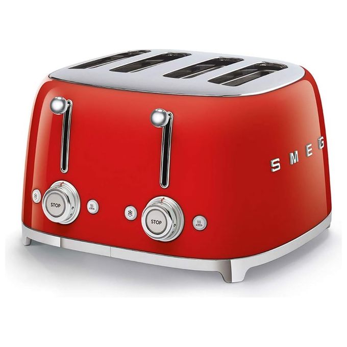 Smeg TSF03RDEU Estetica 50's Style Tostapane 4 Fette 6 Livelli di Doratura Rosso