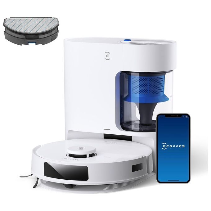 Ecovacs Deebot N20 Pro Plus Robot Aspirapolvere e Lavapavimenti Tecnologia PureCyclone ZeroTangle OZMO Pro 2.0 Bianco