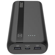 Cellular Line Power Bank 20000 mAh Input USB-C 10.5W Output 2xUSB 12W Li-ion LED luminosi indicano carica residua Nero