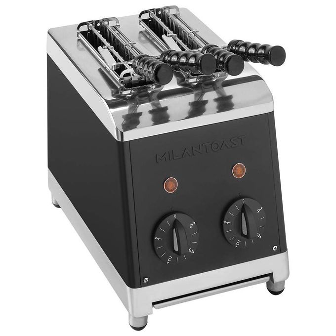 MilanToast Tostapane a 2 Pinze per tramezzini Con timer 230V-50-60Hz-Nero
