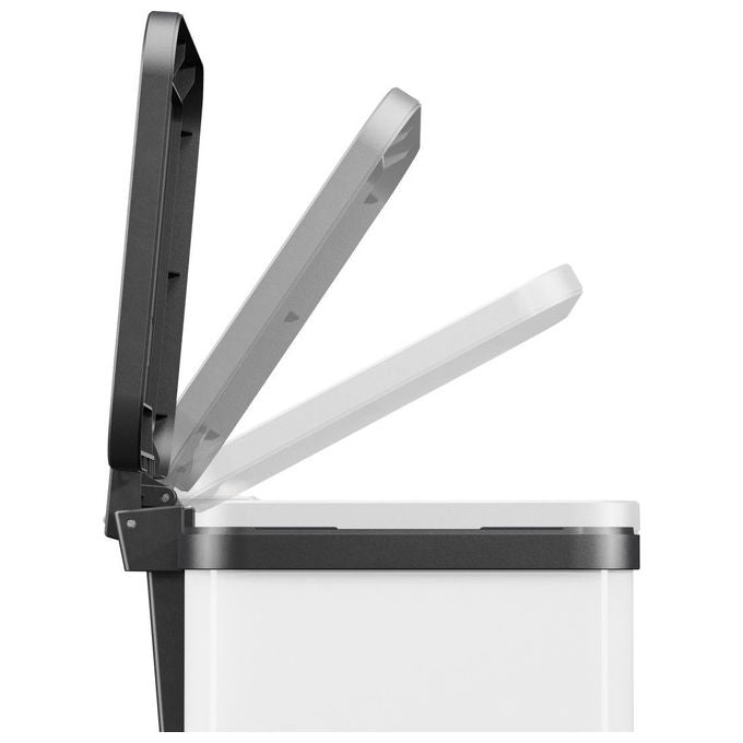 Hailo 4007126016133 Öko duo Plus M Pattumiera a Pedale con 2 Secchi Interni 18 L Apertura Silenziosa e Contenitori Estraibili colore Bianco