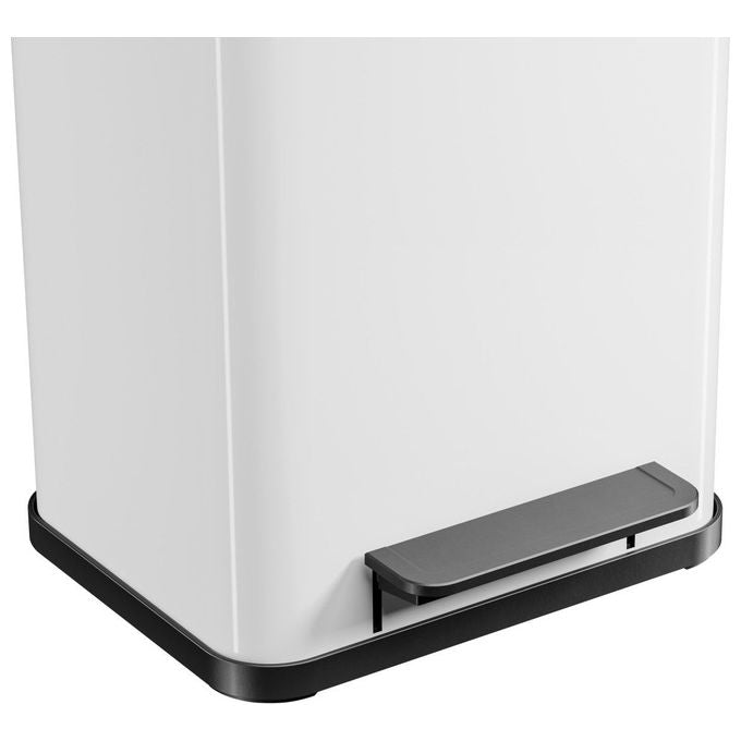 Hailo 4007126016133 Öko duo Plus M Pattumiera a Pedale con 2 Secchi Interni 18 L Apertura Silenziosa e Contenitori Estraibili colore Bianco