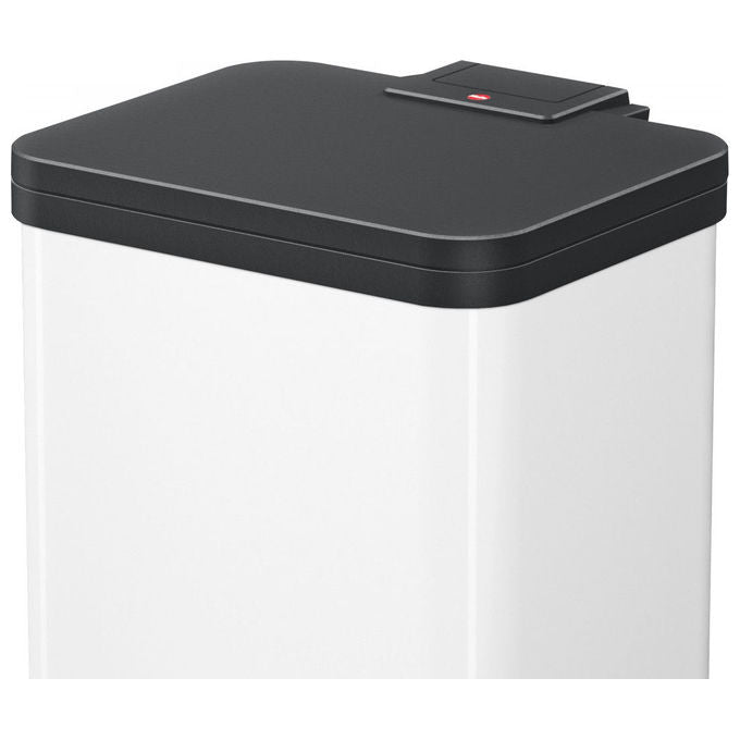 Hailo 4007126016133 Öko duo Plus M Pattumiera a Pedale con 2 Secchi Interni 18 L Apertura Silenziosa e Contenitori Estraibili colore Bianco