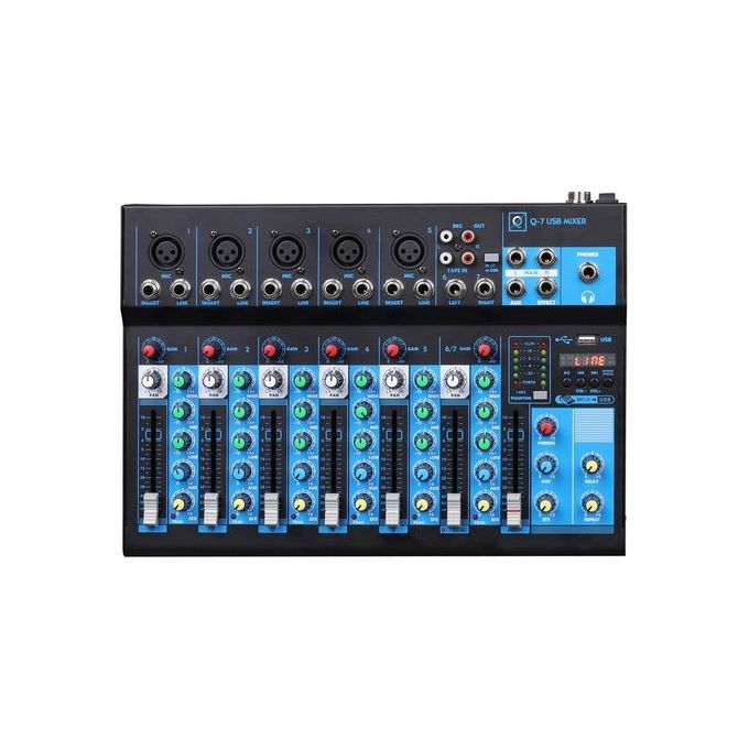 Oqan Mixer Disc Jockey Q7 USB MK2 Nero