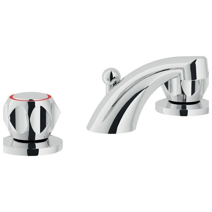 Nobili Rubinetteria Nuova Flora 6011-1 Batteria Lavabo 3 Fori Con Scarico Cromo