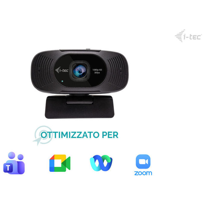 I-tec CAMSOLOMONF200 SOLOMON 200 1080p Business Webcam Risoluzione 1920 x 1080 Pixel 2 MP 85° Microfono Integrato colore Nero