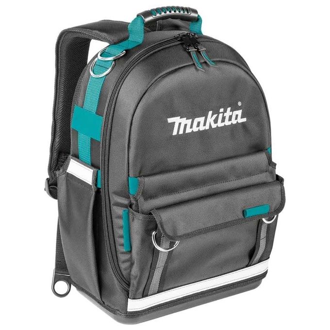 Makita E-15481 Zaino Porta Utensili 22.30 l con Fondo Impermeabile e Tasche Organizzative colore Grigio