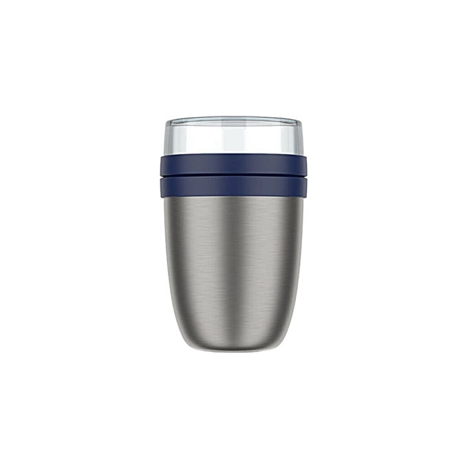 Mepal ELLIPSE Portavivande Termico con 2 Contenitori 500 ml + 200 ml Acciaio Inox Blu