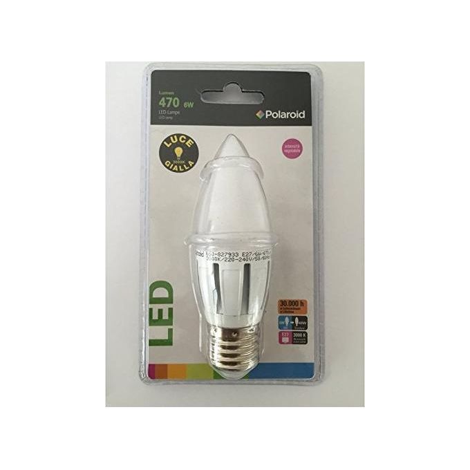 Polaroid Lampada a led e14 Candela 6w-470lm (40w) 3000k