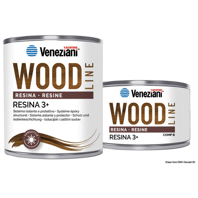 Veneziani Resina 3 Wood Line per Manutenzione Nautica e Isolamento con Alta Prestazione e Protezione della Superficie