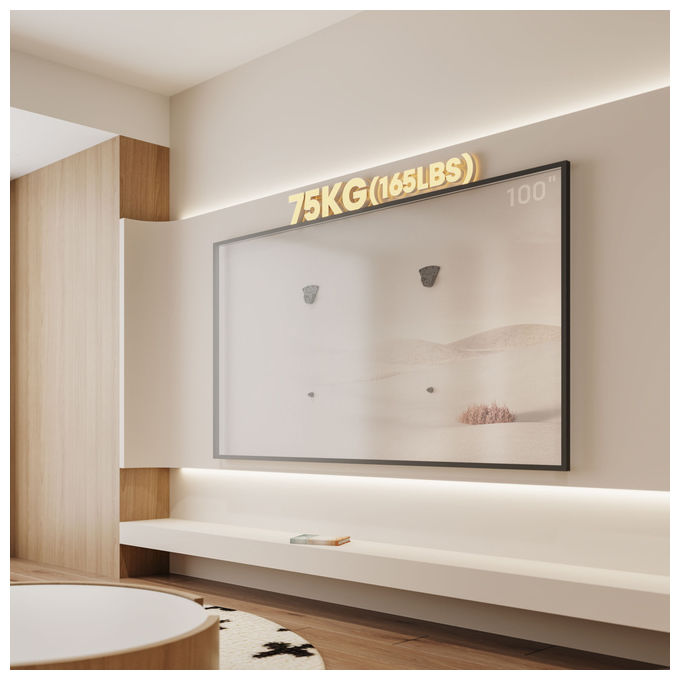 Equip 650365 Supporto TV a parete 32'' 100'' 75 Kg VESA 150x100 1000x600 colore Nero