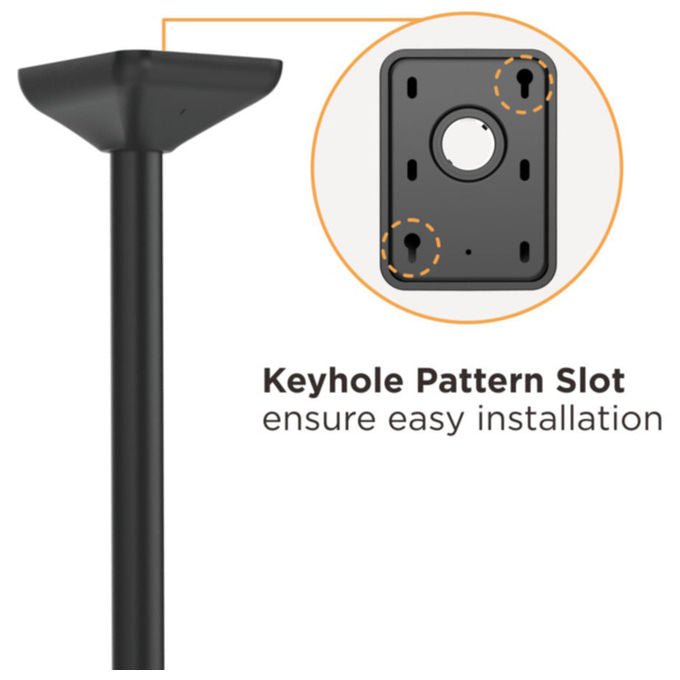 Equip 650373 Supporto a Soffitto per 2 TV 45'' 55'' Inclinabile VESA 600x400 50 Kg colore Nero Argento