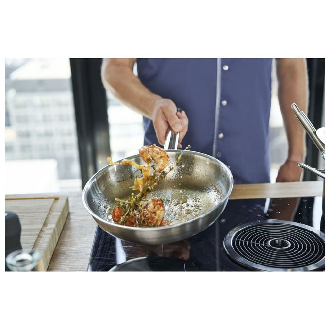 Zwilling 65128-200-0 Pro Padella Multiuso in Acciaio Inox Diametro 20 cm Temperatura Massima 300 °C Adatta a Tutti i Piani Cottura compresa Induzione Lavabile in Lavastoviglie colore Argentato
