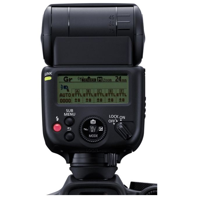 Canon 6579C002 Speedlite EL-10 Flash per Videocamera Numero Guida 40 Wireless Radio fino a 30 m Testa Orientabile 90° Verticale 330° Orizzontale Alimentazione 4 Stilo AA colore Nero