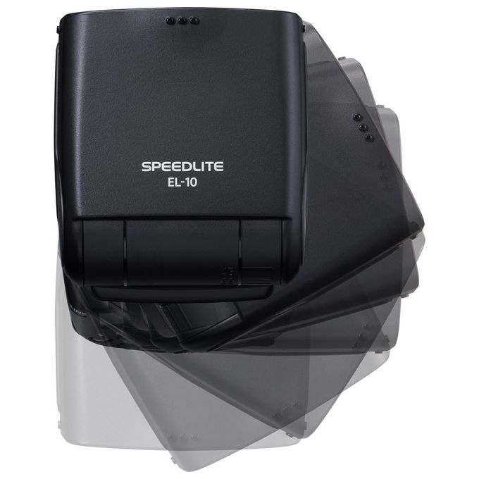 Canon 6579C002 Speedlite EL-10 Flash per Videocamera Numero Guida 40 Wireless Radio fino a 30 m Testa Orientabile 90° Verticale 330° Orizzontale Alimentazione 4 Stilo AA colore Nero