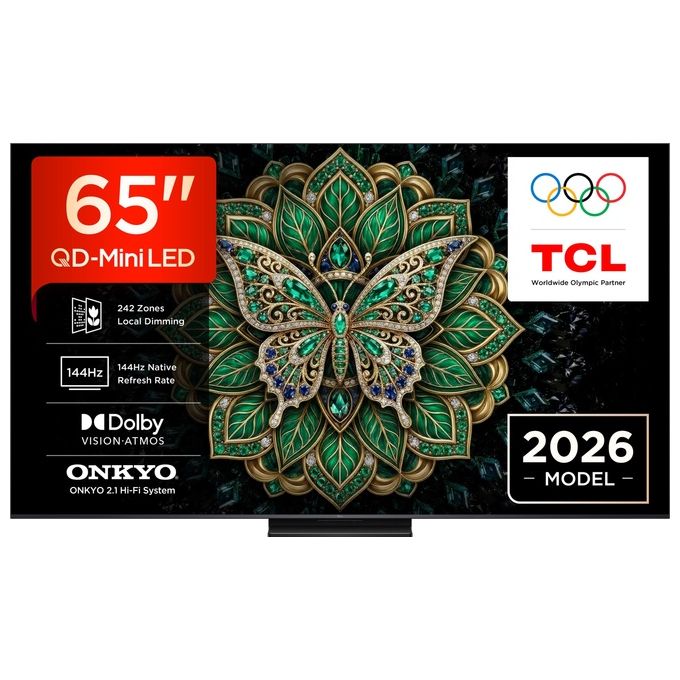 TCL 65C6K PRO TV QD-Mini LED 4K UHD 144Hz Dolby Vision 2.1 Onkyo colore Nero