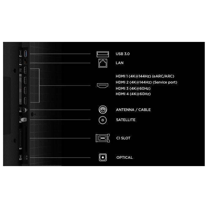 TCL 65C6K PRO TV QD-Mini LED 4K UHD 144Hz Dolby Vision 2.1 Onkyo colore Nero