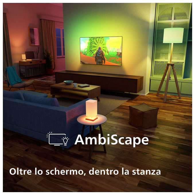 Philips 65PQS8701-12 Ambilight TV 65PQS8701 Smart TV 4K UHD QLED 65'' Dolby Atmos Titan OS colore Nero