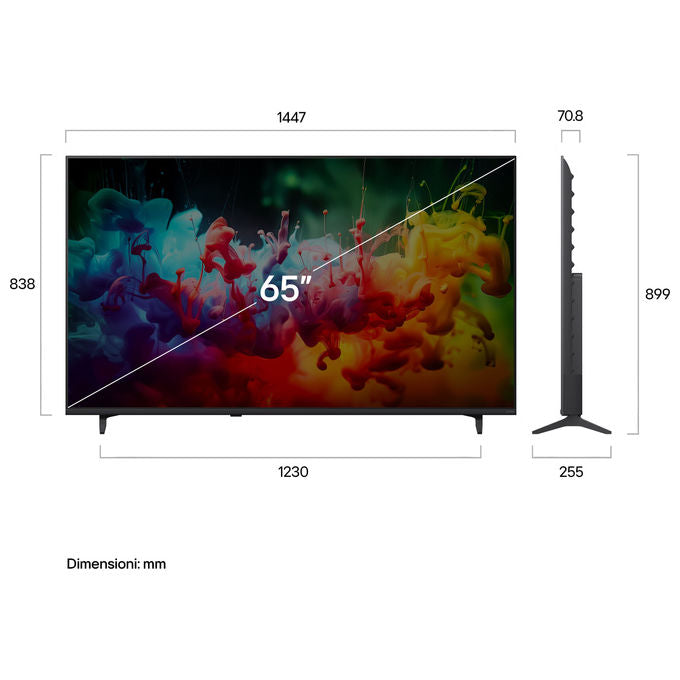 LG 65QNED70B6C QNED AI MiniLED 65'' Smart TV 4K 100% Volume Colore 3 HDMI colore Nero