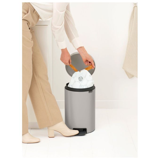 Brabantia 662205-01 NewIcon Kosz peda'lowy 12 l Acciaio Chiusura lenta e silenziosa colore Grigio
