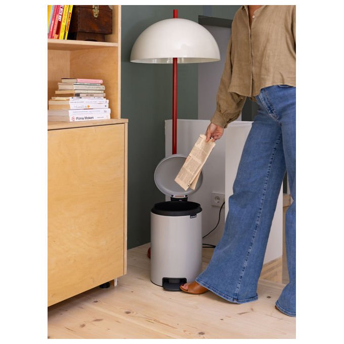 Brabantia 662205-01 NewIcon Kosz peda'lowy 12 l Acciaio Chiusura lenta e silenziosa colore Grigio