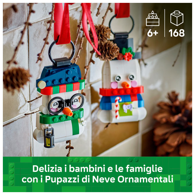 Lego 40812 Pupazzi di Neve Ornamentali Set da Costruzione 168 Pezzi per Bambini da 6 Anni in Su colore Multicolore