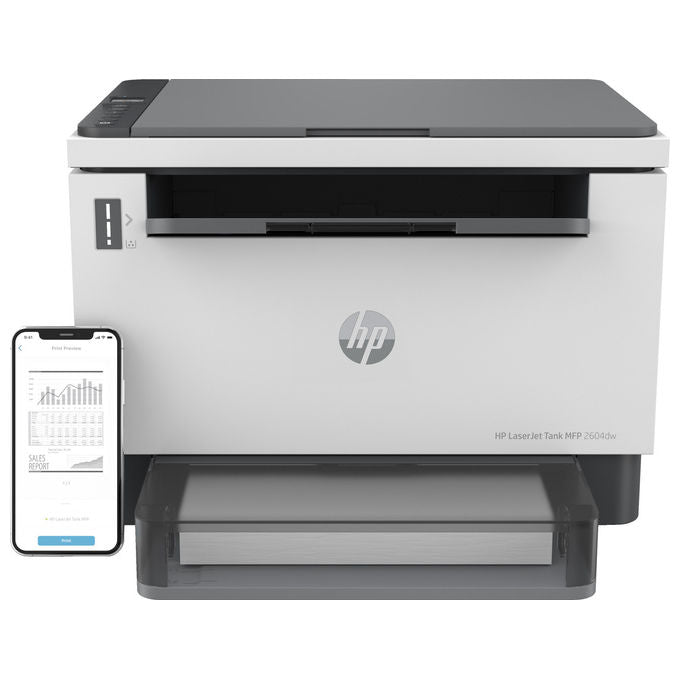 HP LaserJet Stampante Multifunzione Tank 2604dw Bianco e Nero Wireless
