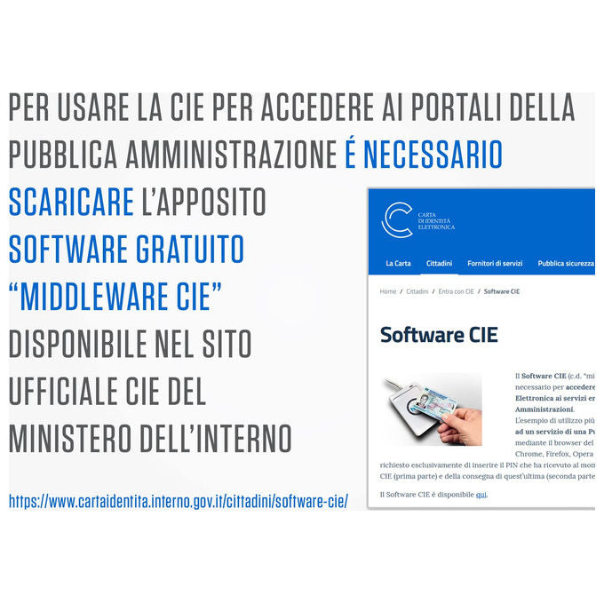 Atlantis Lettore CIE 3.0 SPID, Windows 10 11, Bianco, NFC USB