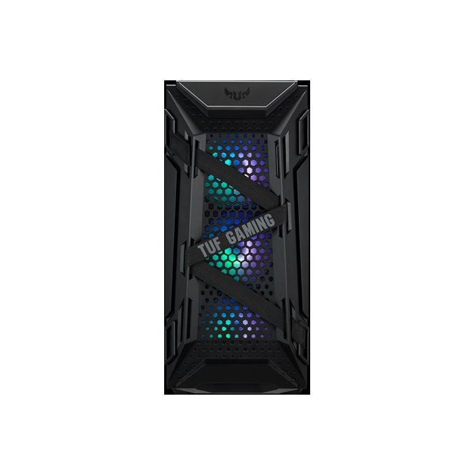 ASUS TUF Gaming GT301, case gaming ATX mid-tower con pannello laterale in vetro temperato, griglia frontale a nido d'ape, 3 ventole 120mm AURA, supporto cuffie e compatibilita' radiatori fino a 360mm