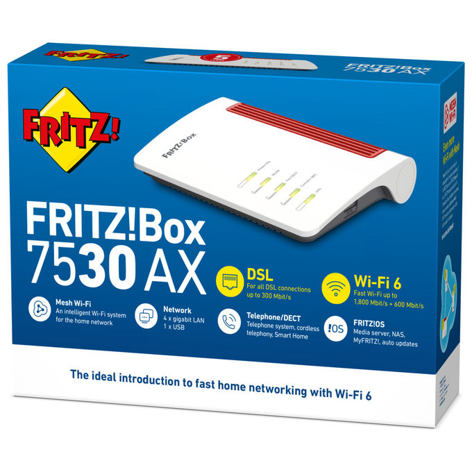 AVM FRITZ!Box 7530 AX Router Wi-Fi 6 Dual-band Gigabit Ethernet Bianco ADSL-VDSL