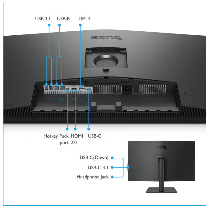 BenQ PD3205U Monitor 31.5'' LED IPS 3840x2160 4K Ultra HD Tempo di Risposta 5 ms