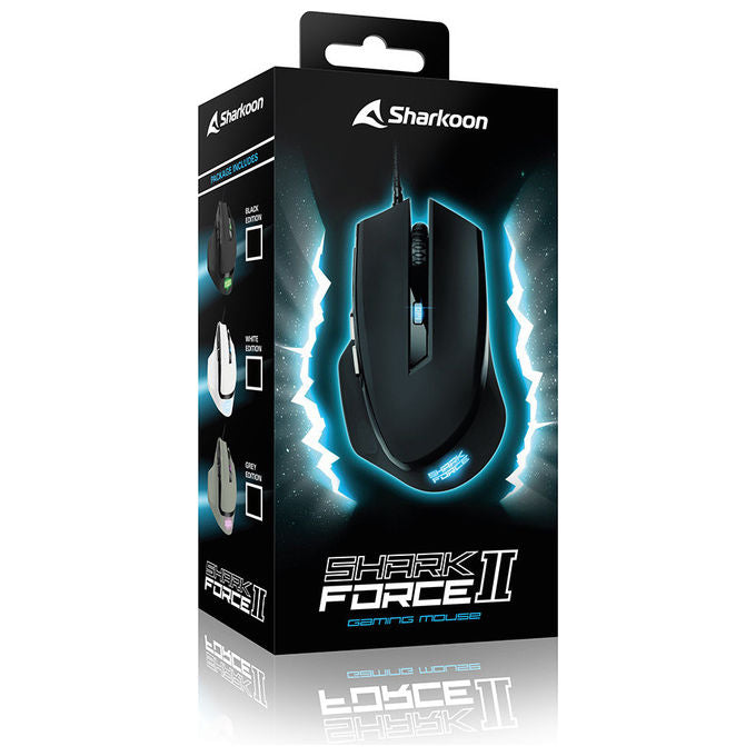 Sharkoon SHARK Force II Mouse da Gaming Ottico 4200 DPI per Destrorsi Nero
