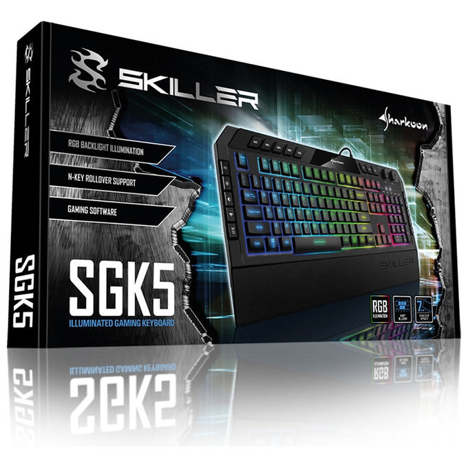 Sharkoon Skiller SGK5 Tastiera Gaming Fullsize RGB Italiano Cablata Nera