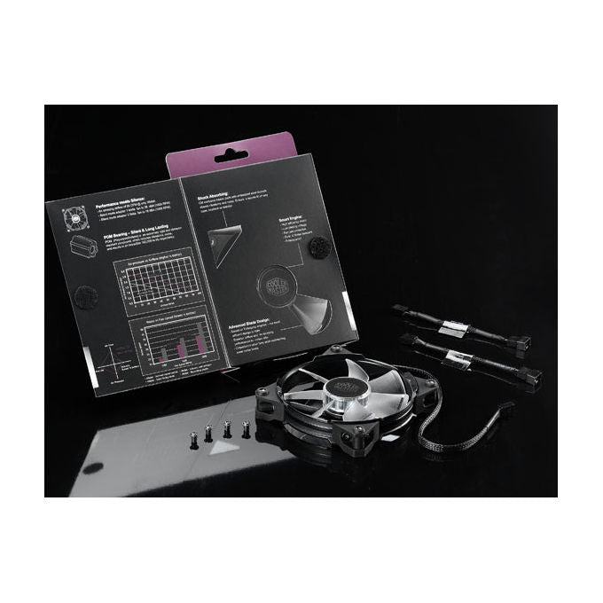 Cooler Master JetFlo 120 Ventilatore PC 12cm Nero e Bianco LED Raffreddamento Case