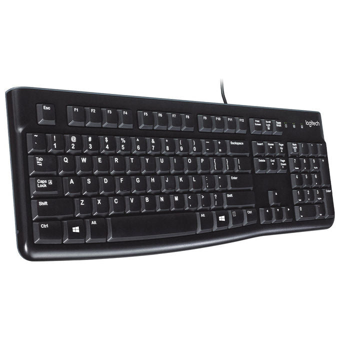 Logitech K120 Tastiera USB Cablata Full-size QWERTY Italiano Nero per Windows-Linux