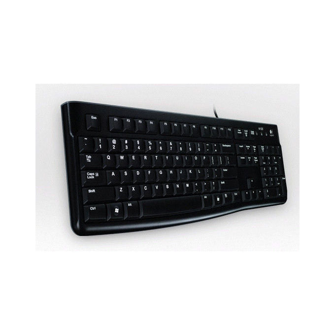 Logitech K120 Tastiera USB Cablata Full-size QWERTY Italiano Nero per Windows-Linux