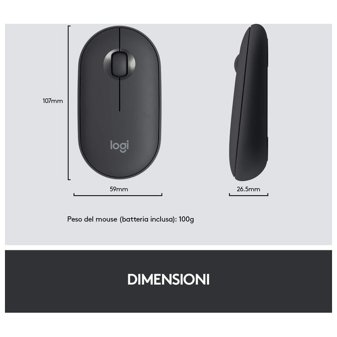 Logitech 920-009196 MK470 Kit Tastiera e Mouse Wireless Full-size QWERTY Italiano 1000 DPI colore Grafite