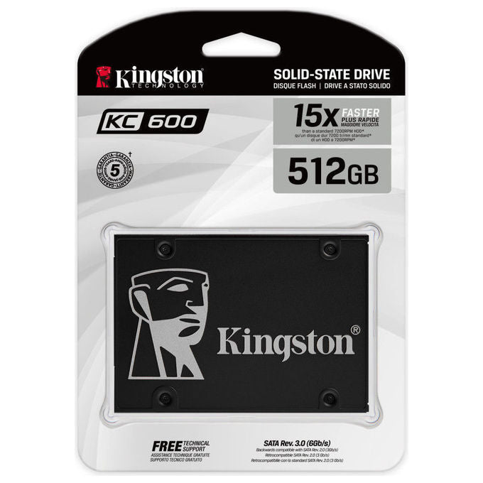 Kingston Technology SSD KC600 512GB 2.5'' SATA3 550MB-s per PC e Laptop