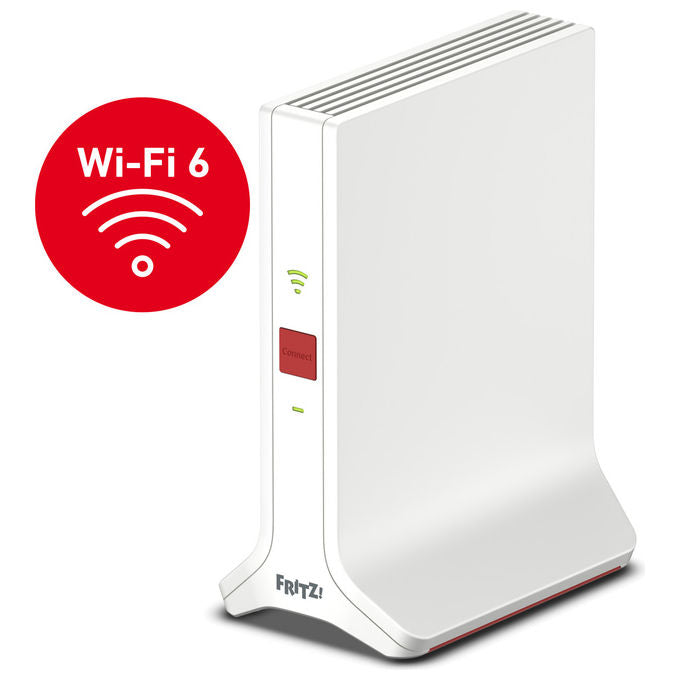 Fritz! Ripetitore 3000 Ax Edition International, Ripetitore Wi-Fi 6 Extender Triband Veloce Fino A 4.200 Mbit, S, Mesh, Access Point, 2X Gigabit Lan, Interfaccia In Italiano 20002991, Bianco