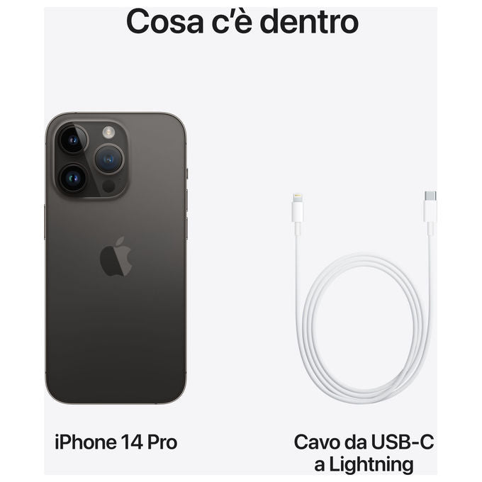 Apple iPhone 14 Pro 128GB Nero Siderale - Fotocamera 48MP - Schermo 6.1'' - 5G