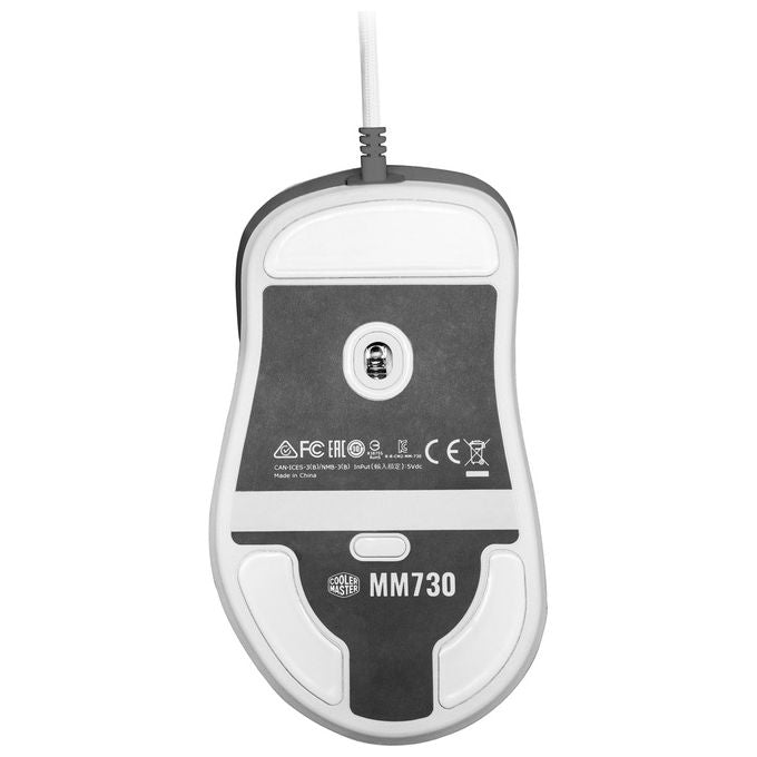 Cooler Master Mouse Gaming MM730 RGB Bianco 16000 DPI Ottico USB Ultralight