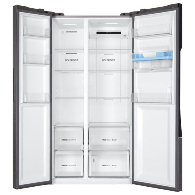 Haier HSR3918EWPG Frigorifero Side by Side Capacita' 521 Litri Classe energetica E Total No Frost 189 cm Inox Style
