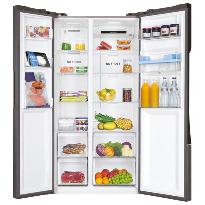 Haier HSR3918EWPG Frigorifero Side by Side Capacita' 521 Litri Classe energetica E Total No Frost 189 cm Inox Style