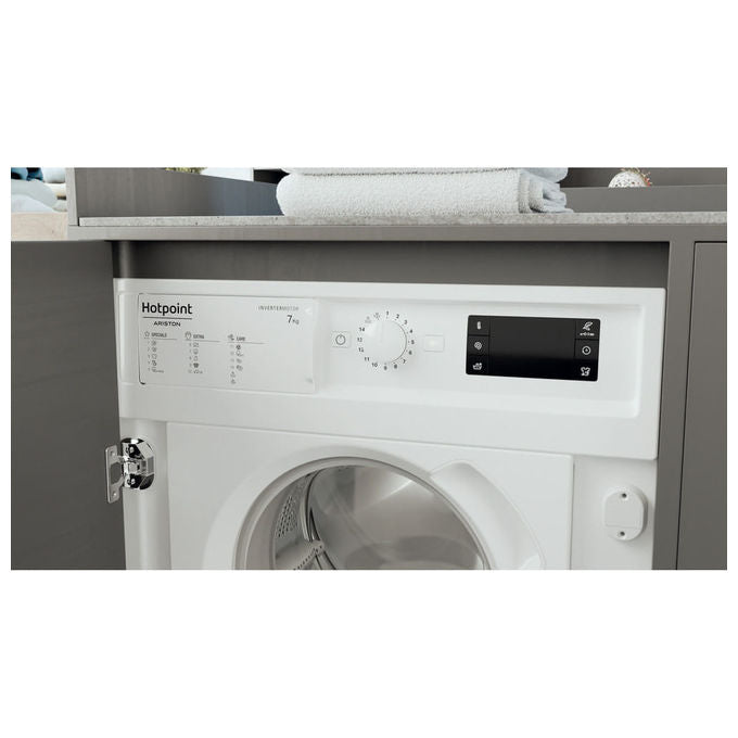 Hotpoint BI WMHG 71483 EU N Lavatrice da incasso Frontale 7 Kg 1400 rpm Classe D Motore Inverter 14 Programmi (81.5x59.5x54.5 cm) colore Bianco