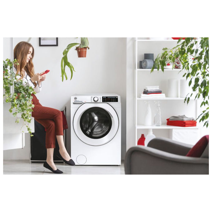 Hoover H-WASH 500 HW 49AMC-1-S  Lavatrice a carica frontale 9 Kg classe A 1400 giri motore Eco-Power programma Auto Care funzione Scan to Care bianco 60x54x85otore Inverter Eco-Power